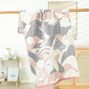 Geometric pink & gray cotton bath towel bathroom quick dry accessory by Decorbites