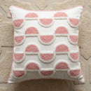 Geometric pink & white embroidered pillow covers living room decor by Decorbites