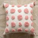 Geometric pink & white embroidered pillow covers living room decor by Decorbites