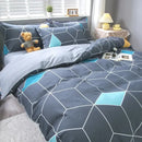 GobekUsa 4-Piece Geometric Floral Quilt Cover Set for 1.5/1.8/2M Beds