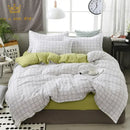 GobekUsa 4-Piece Geometric Floral Quilt Cover Set for 1.5/1.8/2M Beds