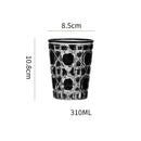 Geometric red green & amber heavy whiskey glass dining room tumbler by Decorbites