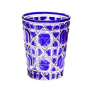 Geometric red green & amber heavy whiskey glass dining room tumbler by Decorbites