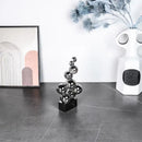 GobekUsa Geometric Crystal Sculpture Silver Ball Home Decor Figurine