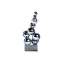 GobekUsa Geometric Crystal Sculpture Silver Ball Home Decor Figurine