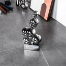 GobekUsa Geometric Crystal Sculpture Silver Ball Home Decor Figurine