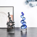 GobekUsa Geometric Crystal Sculpture Silver Ball Home Decor Figurine