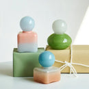 GobekUsa Geometric Sphere Glass Vase with Lid, Desktop Storage Container