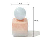 GobekUsa Geometric Sphere Glass Vase with Lid, Desktop Storage Container