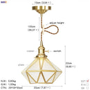 GobekUsa Glass Copper LED Pendant Light for Kitchen Cafe Living Room