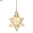 GobekUsa Glass Copper LED Pendant Light for Kitchen Cafe Living Room