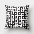 Geometric star print black & white pillow cover living room decor by Decorbites