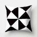Geometric star print black & white pillow cover living room decor by Decorbites