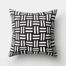 Geometric star print black & white pillow cover living room decor by Decorbites
