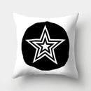 Geometric star print black & white pillow cover living room decor by Decorbites