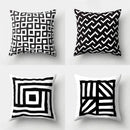 Geometric star print black & white pillow cover living room decor by Decorbites