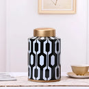 GobekUsa Geometric Stripes Ceramic Vase Home Decor Storage Tank Living Room Table