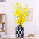 GobekUsa Geometric Stripes Ceramic Vase Home Decor Storage Tank Living Room Table