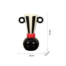 GobekUsa Geometric Stripes Ceramic Vase Black & White Home Decor