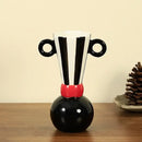 GobekUsa Geometric Stripes Ceramic Vase Black & White Home Decor