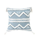 Geometric tassel tufted light blue & white star pillow covers living room by Decorbites