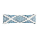 Geometric tassel tufted light blue & white star pillow covers living room by Decorbites