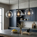 Geometric Transparent Glass Pendant Light