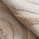 Geometric tufted beige & cream cushion cover living room tassel trim by Decorbites