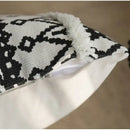 Geometric tufted black & white cushion cover living room tassel decor by Decorbites