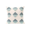 Geometric tufted diamond teal & white pillow cover living room decor by Decorbites