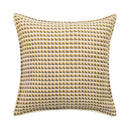 Geometric tufted plush cushion cover mustard & white living room decor by Decorbites