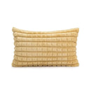 Geometric tufted plush cushion cover mustard & white living room decor by Decorbites