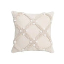Geometric tufted tassel cushion cover beige & gray living room decor by Decorbites