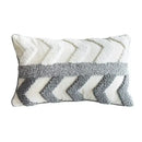 Geometric tufted tassel cushion cover beige & gray living room decor by Decorbites