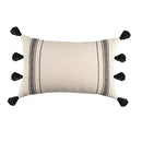Geometric tufted tassel cushion cover beige & gray living room decor by Decorbites