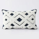 Geometric tufted tassel cushion cover beige & gray living room decor by Decorbites