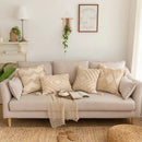 Geometric tufted tassel pillowcases beige cotton linen living room decor by Decorbites