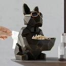 GobekUsa Cool Dog Tissue Box Holder with Storage Box Home Office Decor Dog Figurine