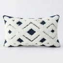 Geometric waves tufted cream pillow covers bedroom textured fringe by Decorbites