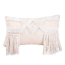 Geometric waves tufted cream pillow covers bedroom textured fringe by Decorbites