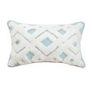 Geometric waves tufted cream pillow covers bedroom textured fringe by Decorbites