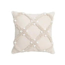 Geometric waves tufted cream pillow covers bedroom textured fringe by Decorbites