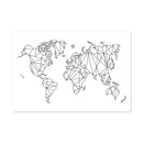 Geometric World Map Canvas