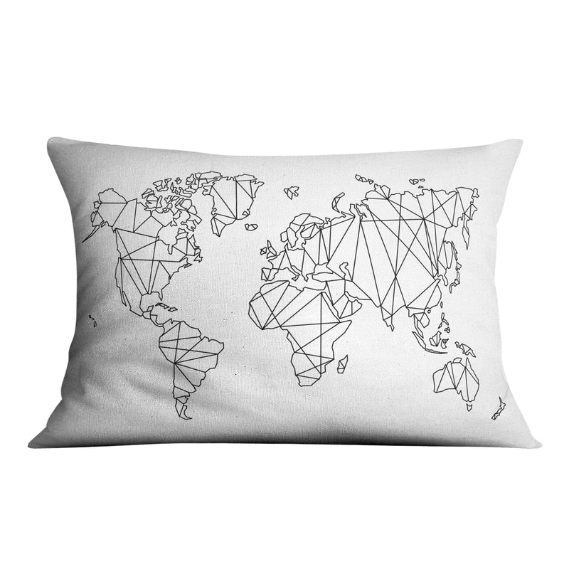 Geometric World Map Cushion