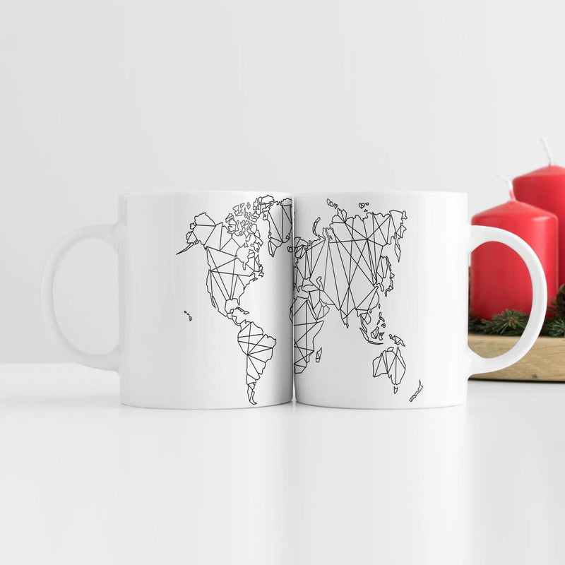 Geometric World Map Mug