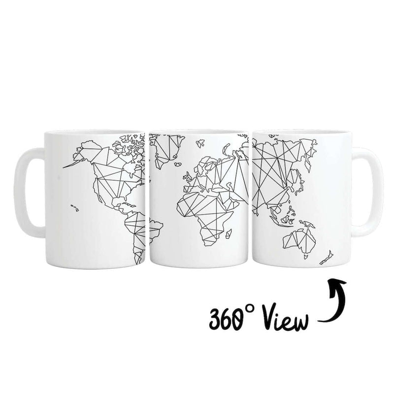 Geometric World Map Mug