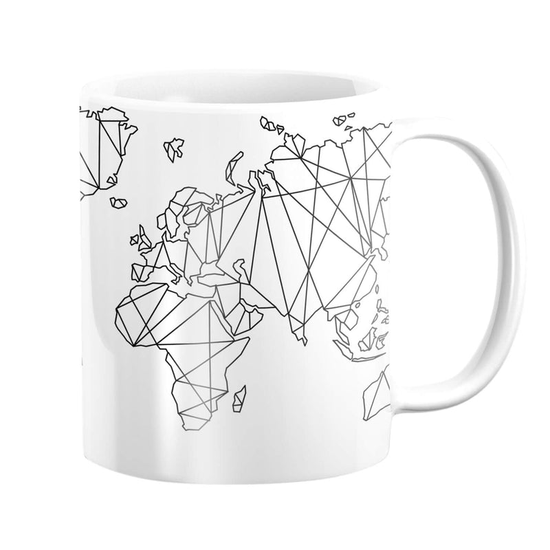 Geometric World Map Mug