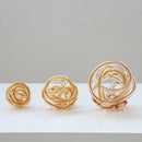 GobekUsa Geometric Wound Glass Twine Sphere Ornament - Handmade Home Decor Accessory