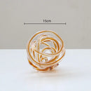 GobekUsa Geometric Wound Glass Twine Sphere Ornament - Handmade Home Decor Accessory