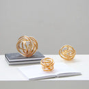 GobekUsa Geometric Wound Glass Twine Sphere Ornament - Handmade Home Decor Accessory
